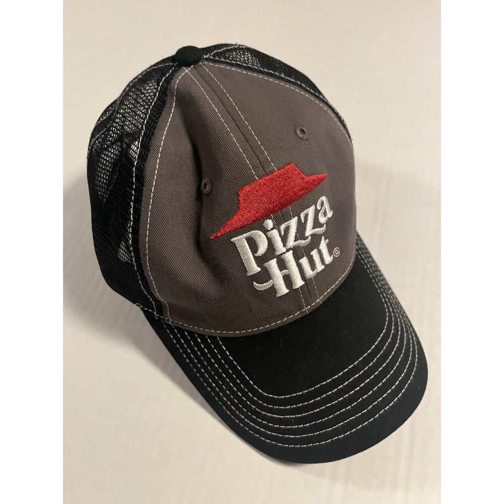 NEW Pizza Hut Employee Uniform Work Mesh Trucker SnapBack Hat Food Black Book